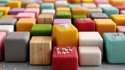 Colorful square confectionery display