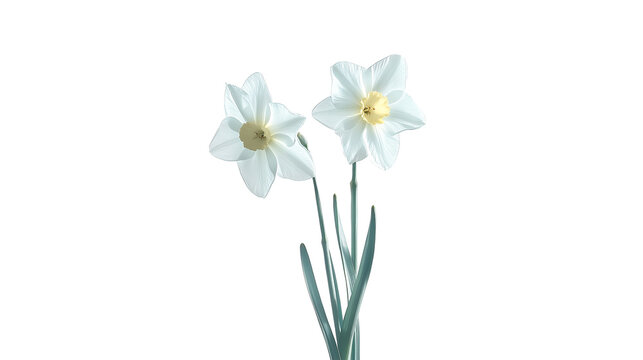 Two white flowers with yellow centers