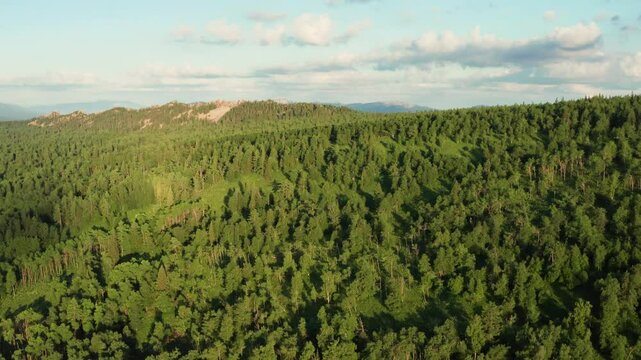 Southern Urals, Zyuratkul National Park: Lukash Mount. Aerial view.