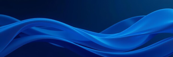 Obraz premium Abstract blue and black wavy gradient design with flowing lines and smooth transition, background, artistic, digital