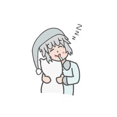 A girl who feels sleepy.