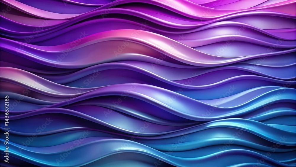 Leinwandbilder abstract purple and blue wave pattern design a seamless texture of fluid, undulating lines creating 