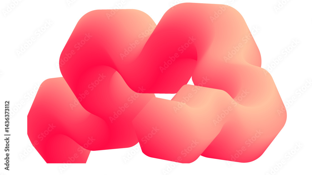 Poster a vibrant 3d visualization of a twisting, fluid form in motion—featuring bold colors, smooth geometr