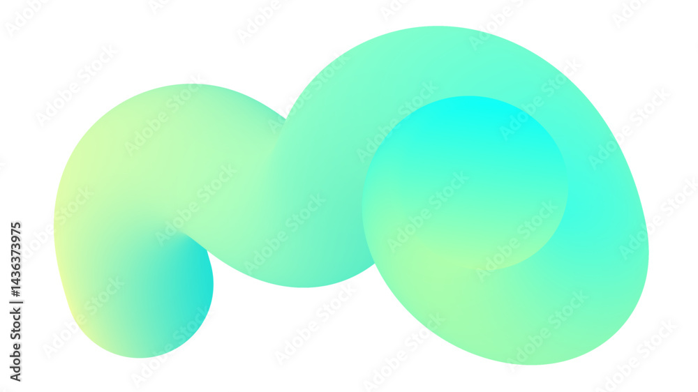 Poster a vibrant 3d visualization of a twisting, fluid form in motion—featuring bold colors, smooth geometr