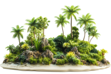 Experience the beauty of a tropical island with lush trees on your dream summer vacation