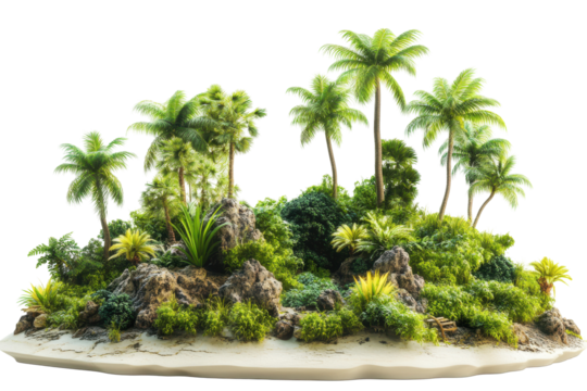 Experience the beauty of a tropical island with lush trees on your dream summer vacation