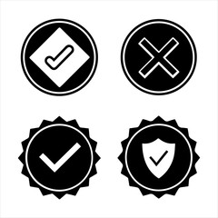 Notification Check Mark Color  Flat Line Icons 