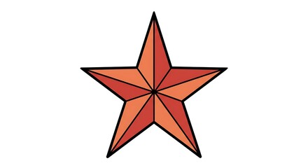 Fototapeta premium Stylized Five Point Star Illustration on White Background