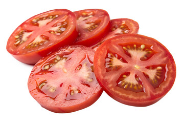 Slices of Ripe Tomato Isolated Transparent Background