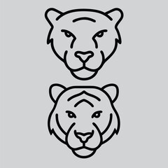 Line Art Tiger Face