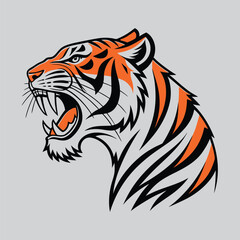 Tiger shouting head Illustration