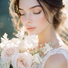 Soft, romantic bridal portrait