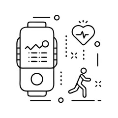 activity tracker icon, activity tracker line art - simple line art of activity tracker, perfect for activity tracker logos and icons