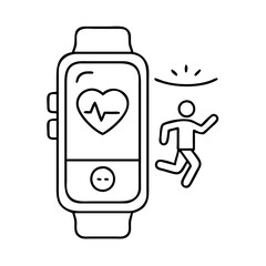 activity tracker icon, activity tracker line art - simple line art of activity tracker, perfect for activity tracker logos and icons