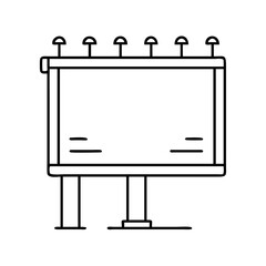 advertisement banner icon, advertisement banner line art - simple line art of advertisement banner, perfect for advertisement banner logos and icons