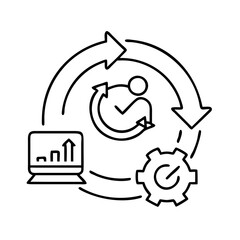 agile icon, agile line art - simple line art of agile, perfect for agile logos and icons