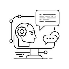 ai assistant icon, ai assistant line art - simple line art of ai assistant, perfect for ai assistant logos and icons