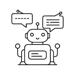 ai chatbot icon, ai chatbot line art - simple line art of ai chatbot, perfect for ai chatbot logos and icons