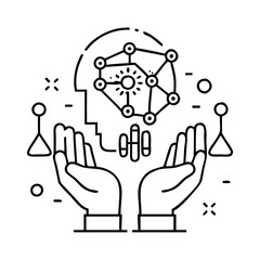 ai ethics icon, ai ethics line art - simple line art of ai ethics, perfect for ai ethics logos and icons