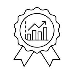 analytics badge icon, analytics badge line art - simple line art of analytics badge, perfect for analytics badge logos and icons