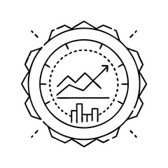analytics badge icon, analytics badge line art - simple line art of analytics badge, perfect for analytics badge logos and icons