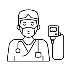 anesthesiologist icon, anesthesiologist line art - simple line art of anesthesiologist, perfect for anesthesiologist logos and icons