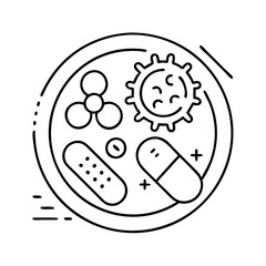 antibiotic resistance icon, antibiotic resistance line art - simple line art of antibiotic resistance, perfect for antibiotic resistance logos and icons