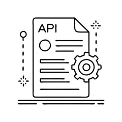 api documentation icon, api documentation line art - simple line art of api documentation, perfect for api documentation logos and icons