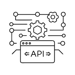 api gateway icon, api gateway line art - simple line art of api gateway, perfect for api gateway logos and icons