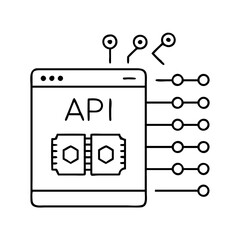 api gateway icon, api gateway line art - simple line art of api gateway, perfect for api gateway logos and icons