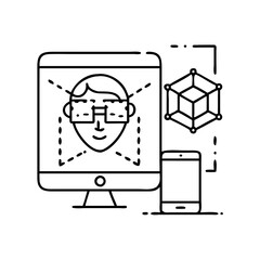 augmented design icon, augmented design line art - simple line art of augmented design, perfect for augmented design logos and icons