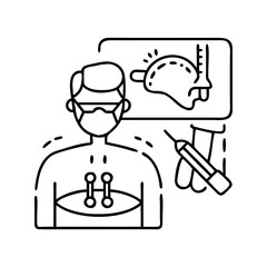 augmented surgery icon, augmented surgery line art - simple line art of augmented surgery, perfect for augmented surgery logos and icons