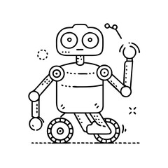autonomous robots icon, autonomous robots line art - simple line art of autonomous robots, perfect for autonomous robots logos and icons