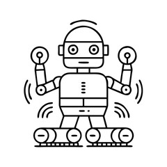 autonomous robots icon, autonomous robots line art - simple line art of autonomous robots, perfect for autonomous robots logos and icons