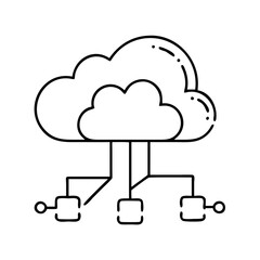 aws cloud icon, aws cloud line art - simple line art of aws cloud, perfect for aws cloud logos and icons