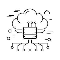 aws cloud icon, aws cloud line art - simple line art of aws cloud, perfect for aws cloud logos and icons