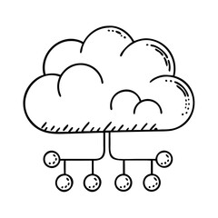 azure cloud icon, azure cloud line art - simple line art of azure cloud, perfect for azure cloud logos and icons