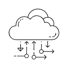 aws cloud icon, aws cloud line art - simple line art of aws cloud, perfect for aws cloud logos and icons