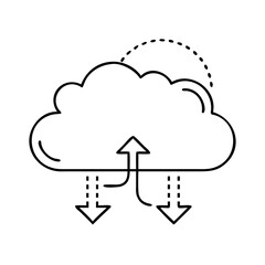azure cloud icon, azure cloud line art - simple line art of azure cloud, perfect for azure cloud logos and icons
