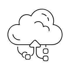 azure cloud icon, azure cloud line art - simple line art of azure cloud, perfect for azure cloud logos and icons