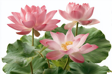 pink lotus flower on white