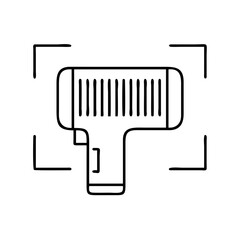barcode scanner icon, barcode scanner line art - simple line art of barcode scanner, perfect for barcode scanner logos and icons