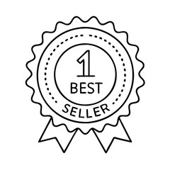 best seller badge icon, best seller badge line art - simple line art of best seller badge, perfect for best seller badge logos and icons