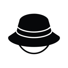 bucket hat with wide brim icon vector illustration