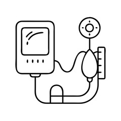 blood pressure machine icon, blood pressure machine line art - simple line art of blood pressure machine, perfect for blood pressure machine logos and icons
