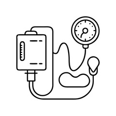 blood pressure machine icon, blood pressure machine line art - simple line art of blood pressure machine, perfect for blood pressure machine logos and icons
