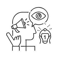 brand awareness icon, brand awareness line art - simple line art of brand awareness, perfect for brand awareness logos and icons