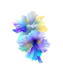 Fototapeta premium Elegant and colorful hibiscus floral arrangement on a clean white background design