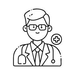 chief medical officer icon, chief medical officer line art - simple line art of chief medical officer, perfect for chief medical officer logos and icons