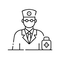 chief medical officer icon, chief medical officer line art - simple line art of chief medical officer, perfect for chief medical officer logos and icons